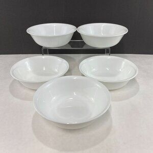 Vintage Corelle White Cereal Soup Bowls Set Of 5